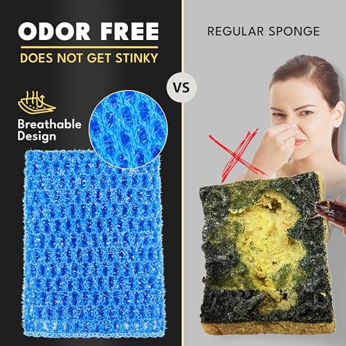 Non Scratch Dish Scrubbers for Cleaning Dishes (12 PK) - Reusable Kitchen Sponge - Replace Dish Sponges for Washing Dishes - Best Household Scrubbing Pad & Alternative Dishwashing Scrub Pads Supplies - color: All Purpose 12pk