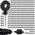 NQN 500 Pcs Black Electric Fence Insulator Screw-in Insulator Fence Ring Post Wood Post Insulator and 2 Pc Free Insulator Socket Tool (Grid System Accessories for Animal Husbandry Electronic)