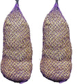 Set of 2 56" Slow Feeder Hay Nets with 1.5" Holes, Fits 8-10 Flakes of Hay (56", Purple) - color: Purple