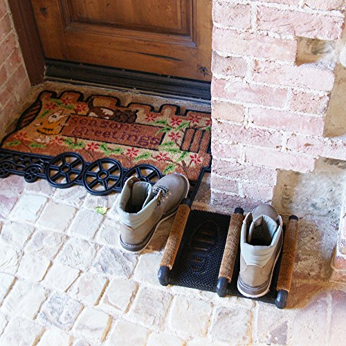 Rubber-Cal 10-100-011 Traditional Outdoor Boot Scraper, 2.5" x 12" x 16"