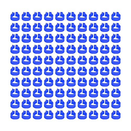 Zerodis 100PCS 8mm Leg Rings, Plastic Identification Bands for Pigeons, with Reusable Easy to Install for Poultry Dove Marking (Blue) - color: Blue