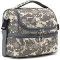FlowFly Kids Double Decker Cooler Insulated Lunch Bag Large Tote for Boys, Girls, Men, Women, With Adjustable Strap, Digital Camo - color: Digital Camo