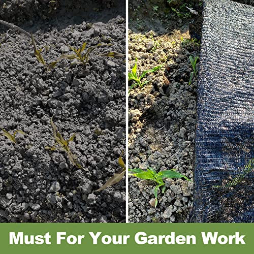 50% Shade Cloth for Garden, 10x12FT Black Sun Shade Cover | HDPE Fabric, Mesh Tarp without Grommets for Plants, Greenhouse, Patio, Chicken Coop - size: 10FT x 12FT
