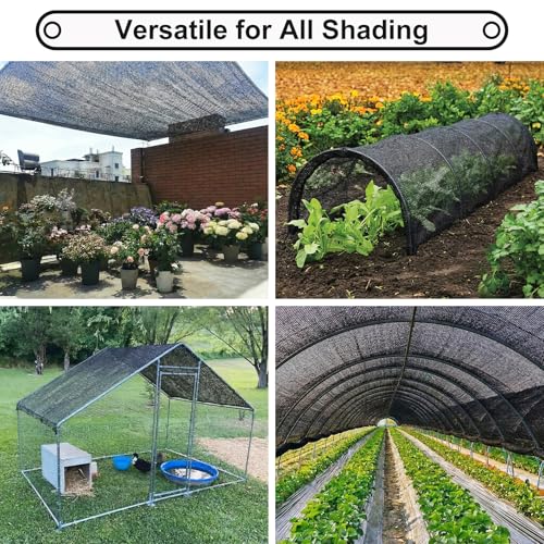 Shade&Beyond 5'10" x 100 FT 50% Shade Cloth Roll, Black | Eyelets Sun Protection Shade Mesh Tarp, UV Resistant Sun Shade Net for Greenhouse, Garden, Patio, Plants