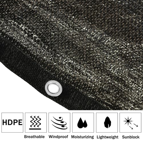 40% Black Shade Cloth for Garden with Grommets 10x12FT Heavy Duty Sun Shade | Breathable HDPE Mesh Tarp - 40% Sun Block Garden Shade Cloth for Greenhouse, Pergola, Patio Shade, Backyard & Outdoor Plants - size: 10 ft X 12 ft