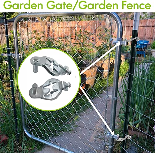 T-Post Gate Hinge Pins - Heavy Duty Gate Hanger, Hang a gate from a Metal T Post, Steel Gate Hinges Target Hanger for Farm Gate, Garden & Backyard Gate, Easy to Install. (Patent) - color: Silver