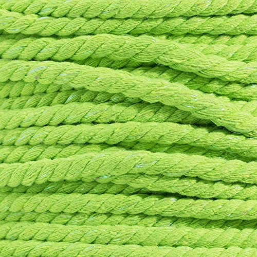 Twisted Natural Cotton Rope - 1/4 Inch - Solid Colors - Variety of Lengths and Colors to Choose from - color: Wder Green, size: 10 feet