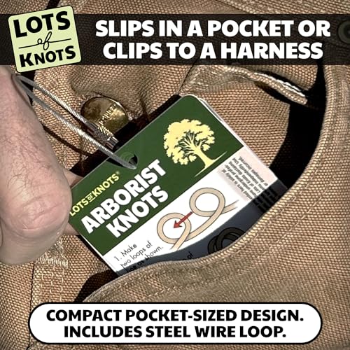 Arborist Knot Cards for Tree Climbing and Trimming by Lots of Knots | Waterproof cards with 14 essential knots for tree service equipment and tree trimming. Arborist climbing kit essentials.