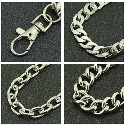 Lainrrew Trousers Chain, Pants Chain Belt Chain Wallet Chain Pocket Chain Hip Hop Punk Jeans Chain Key Chain Goth Accessories for Eboy Egirl Women Men (Silver)