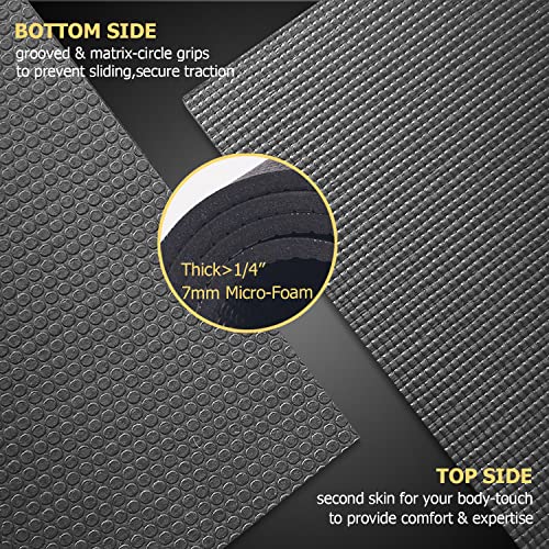 GXMMAT Large Yoga Mat 12'x6'/10'x6'/6'x8'(7mm), Extra Thick Workout Mats for Home Gym Flooring, Ultra Comfortable Non-Slip Quick Resilient Barefoot Wide Exercise Mat for Pilates, Stretching,Meditation - color: Black Real, size: 6*12 FT