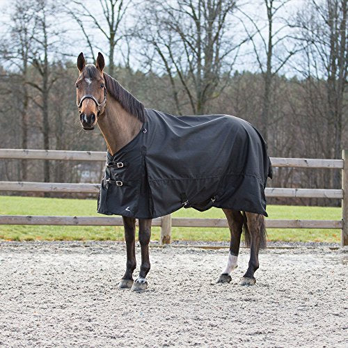 HORZE Nevada 1200D Waterproof Turnout Sheet - Black - Size: 57 - size: 56 in