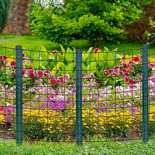 (4 Sizes: 4-5-6-7 Feet) LADECH 4 Feet Sturdy Duty Metal Fence Post with 20 Zip Ties – Garden U Posts for Fencing (4 Feet - Heavy - Set 10) - style: 4 Feet - Heavy - Set 10
