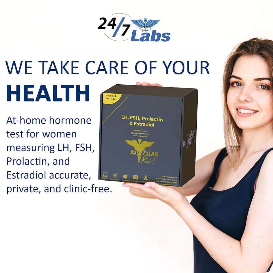 Female Hormone Test – LH, FSH, Prolactin & Estradiol Tests, 4 in 1 At-Home Hormone Test Kit for Women, Helps to Evaluate Essential Hormones for Hormonal Imbalances