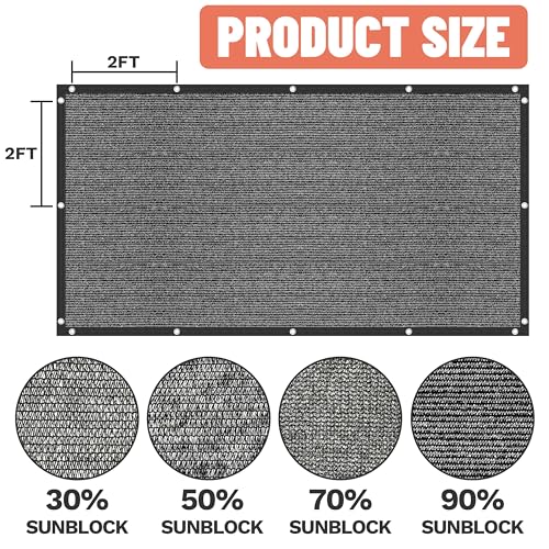 Amgo 6' x 3' Black Shade Cloth with Grommets - 90% Sunblock, Durable Mesh Fabric Tarp for Dog Kennel Cover, Greenhouse, Fence Privacy Screen, Chicken Coop & Pet Playpen (We Make Custom Size)