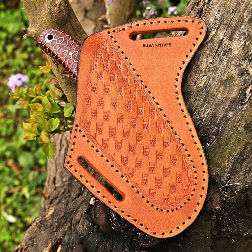 Custom Handmade 7'' fixed blade hoof rasp knife/Cow boy knife/Bull cutter Cowboy knives with pancake leather sheath (COOPER CONE) - color: COOPER CONE