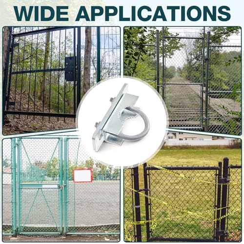 2 Pcs Chain Link Fence Adjustable Galvanized Gate Latch Stopper Stop Fits for 1-3/8"- 2" Latches Gates, Fences, Pool Enclosures, Farm