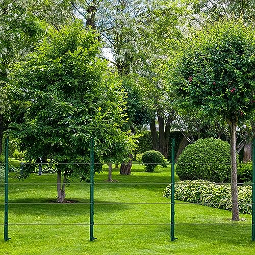 Sintuff 50 Pack Electric Fence Posts, 40 Inch Plastic Step in Heavy Duty Sturdy Fence Posts for Farm Garden Yard Temporary Outdoor Wire Fencing(Green) - color: Green
