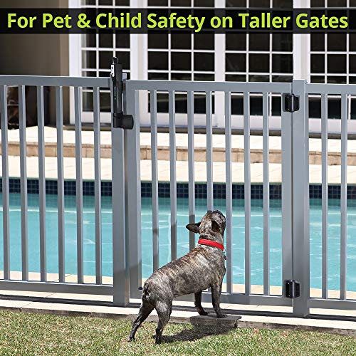 D&D ML3VPKA MagnaLatch Vertical Pull 12-inch Pet Safety Gate Latch, Black | Property & pet safety gate latch & lock, magnetic latching system. Weather-resistant. For square gate & fence post.