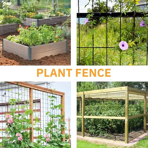 Black Metal Garden Fence, 72inch(H) x 100ft(L), 2 inch x 3 inch,14GA 2/3/4/5/6 Ft Tall Chicken Wire PVC Coated Welded Wire Mesh Roll for Dogs Border Yard Vegetable Plant Protection Poultry Netting - color: Black, size: 14GA 2x3 72"x100'