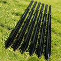 8.7Ft Adjustable Black Steel Angle Fence Posts, Heavy Duty Deer Fence Posts with Pre-Drilled Holes for Garden, Yard, and Property Line, 2-Piece Installation with Screws (6 Pack, 12 Stakes)