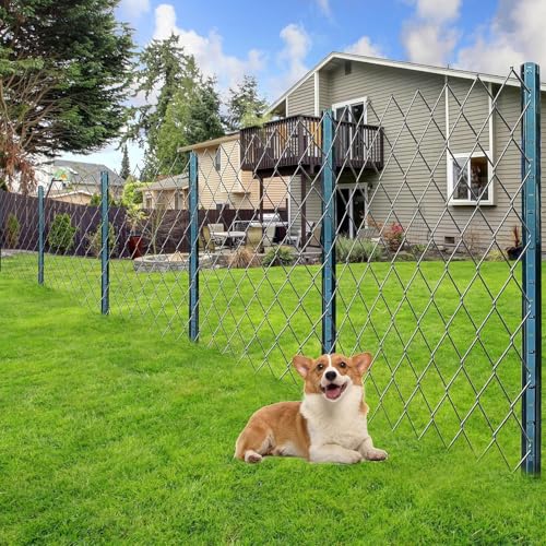 GarveeLife Fence Posts 4 Feet, Pack of 10, Metal Fence Poles U Post Sturdy Duty Fence Stakes Step in Post No Dig Fence Post for Garden Yard