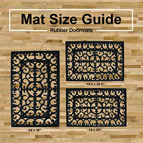 DII Rubber Doormats Collection All Weather, 18x30, Iron Heart - color: Iron Heart, size: 1'6" x 2'6" (Rectangular)