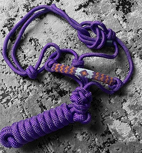 Majestic Ally Padded Beaded Nose Braided Rope Halter with 10' Matching Lead - Purple Full - color: Purple
