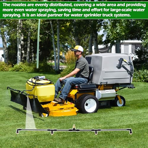 4-Nozzle Boom Sprayer Wand with 3/8" Brass Fitting | 55.1” ATV Sprayer Boom Wide-Coverage Agricultural and Lawn Spray Attachment for Tractors and UTVs, Featuring Two 90° Nozzles