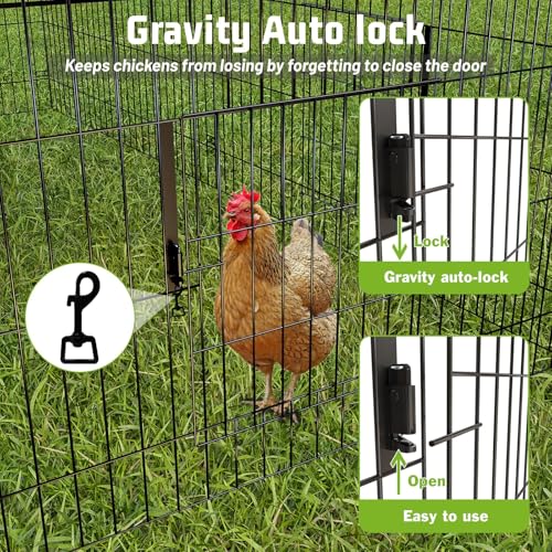 NUGRIART Metal Chicken Coop 83"x38" Chicken Run Pen with Cover | Waterproof Cover, Portable Poultry Cage, Chicken Tractor for Chickens, Ducks, Rabbits & Small Animals, Outdoor Backyard Use. - size: 83.0"L x 38.0"W x 34.0"H