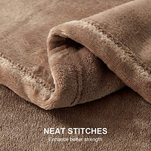 Hansleep Throw Camel Fleece Blanket, Soft Flannel Bed Blanket | Fuzzy Cozy Blanket 50x60 Inches, Multi-use for Bed, Sofa, Couch, Travel, Camping, All Season Warm Lightweight Cover - color: Camel, size: Throw (50x60 Inches)