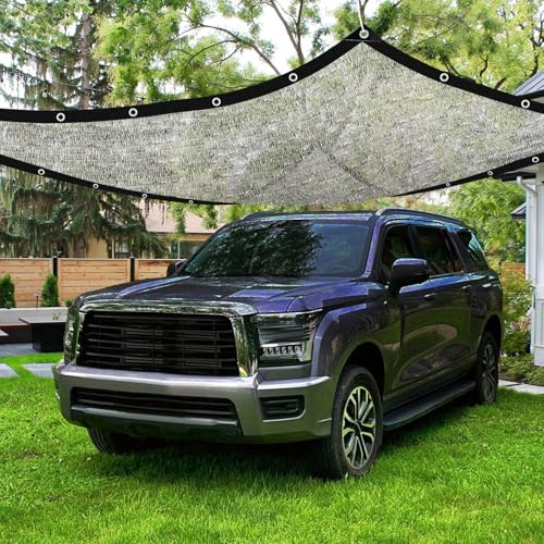 Shade Cloth-80% Aluminum Sunblock Neting,Durable Mesh Tarp with Grommets,Shade Cloth for Garden,Car, Outdoor Pergola,Greenhouse,Chicken Coop and Dog Kennel(Silver) - size: 6.5×12FT