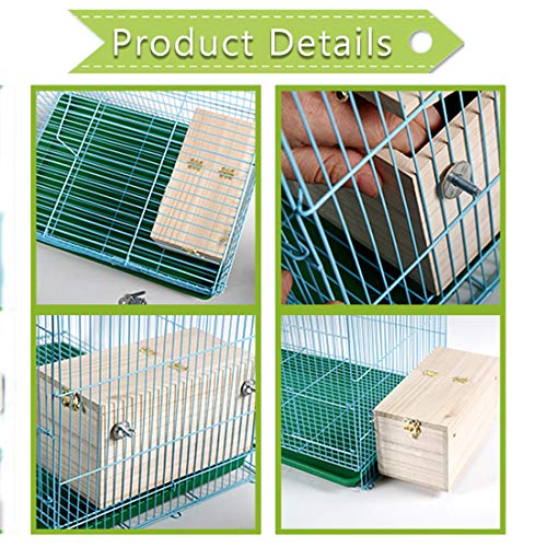 PINVNBY Parakeet Nesting Box,Bird House Wood Breeding Box Parrots Mating Box for Lovebirds Cockatoo Budgie Finch Canary and Medium-Sized Birds(L) - size: 【Large:11.4x5.9x5.9 Inches】