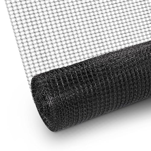 FRUITEAM Deer Fence Netting, 8FT x 100FT Heavy Duty Black PP Coated, Garden Protection Barrier, 0.7"x0.7" 70gr/sqm Mesh, Long-Lasting Yard Garden Fencing Roll - size: 8FT×100FT