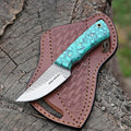 Custom Handmade 7'' fixed blade hoof rasp knife/Cow boy knife/Damascus steel Bull cutter cowboy knives with pancake leather sheath (SUSA 119) - color: SUSA 119