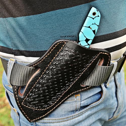 Custom Handmade 7'' fixed blade hoof rasp Hawkbill fixed blade Knife Electricians Knife Lineman’s Hawkbill knife, with pancake leather sheath (FAROZI) - color: FAROZI