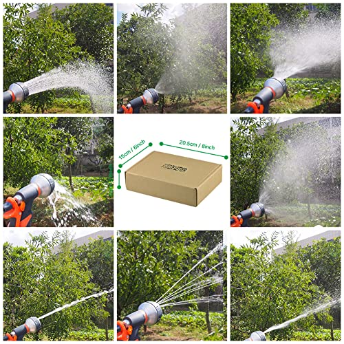 Garden Hose Nozzle 2 Pack Heavy Duty Hose Spray Gun 8 Way High Pressure | Hand Sprayer Spray Nozzle for Watering Lawn Car Washing Pet Bathing Sidewalk Cleaning