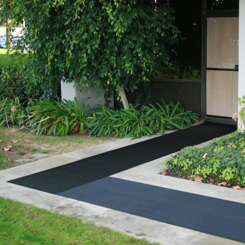 Rubber-Cal Fine Rib Corrugated Rubber Floor Mat - 1/8" x 3ft x 3ft Black - size: 36"L x 36"W x 0.1"Th