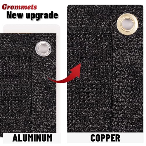 SUNNY GUARD 90% Shade Cloth 4/6/8/10/12 FT with Grommets, 6'x8', Black | Sun Shade Screen Fabric Shade Cover Tarp with Grommets for Pergola, Backyard & Garden, Durable HDPE, Custom Sizes - color: Black, size: 0 6'×0 8'