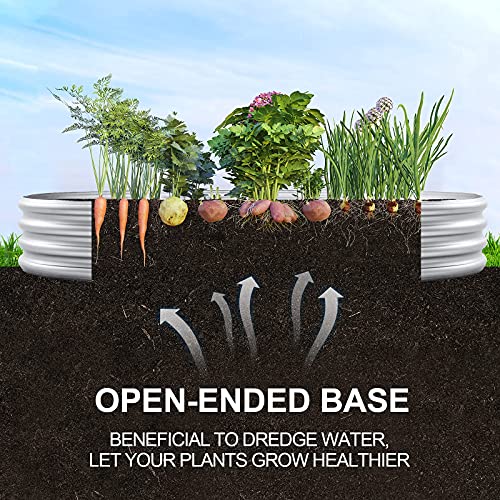 Land Guard Galvanized Raised Garden Bed Kit, 6×3×1ft Raised Garden Boxes Outdoor, Oval Metal Raised Garden Beds for Vegetables... - color: 1-silver, size: 6×3×1ft(1pcs）