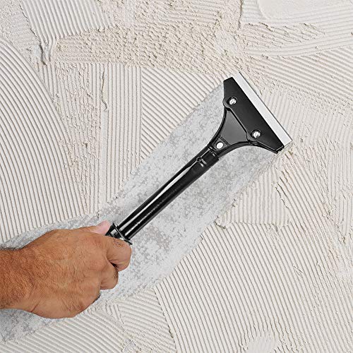 Razor Blade Scraper, 4-inch Heavy Duty Long-Handle Scraper for Wallpaper, Paint, Floor, Tile and Windows, Rubber Grip, Made in USA