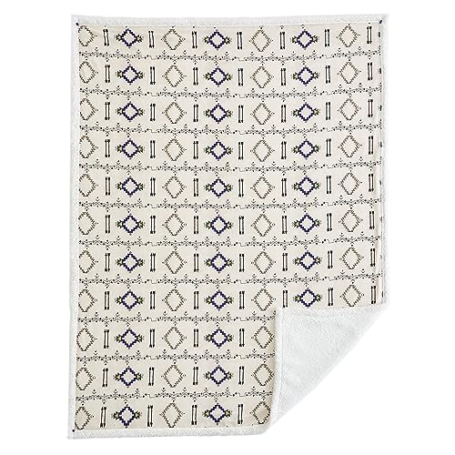Paseo Road Indigo Hill by HiEnd Accents Arrow Indian 54x68 Throw Blanket | Aztec Tribal Navajo Print, Western Southwestern-Style Sherpa Fleece Blanket for the Couch, Sofa, Bed, or Camping - color: Arrow Aztec