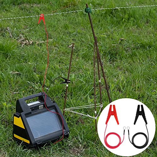 Electric Fence Lead Wire Connector, 18AWG Alligator Clip Set, 3Ft | 2-Step Easy Install, Compatible with Solar Fence Energizers & Chargers, Fits Poultry, Livestock, Farm, Garden Netting Fence - style: 3FT Wire