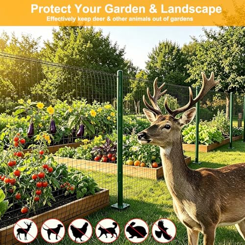 Deer Fence Netting, 55gsm Plastic Temporary Mesh Fencing, 7x50ft | Heavy Duty Black Garden Netting for Bird Deer Dog Chicken Critter, Poultry Snow Fencing, Safety Fence, Reinforced Edge - size: 7 x 50 Feet
