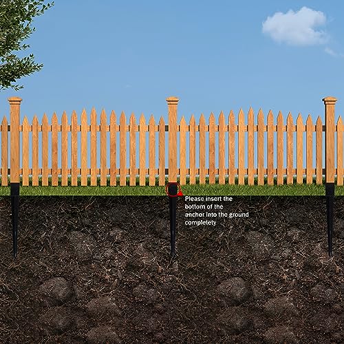 LADECH 4x4 Fence Post Anchor Ground Spike 36” Length Metal Black Powder Coated – Mailbox Post Anchors – Fit 3.5x3.5 Lumber (1, Black)