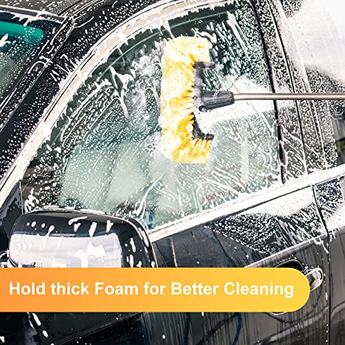 Vesici Car Wash Brush Head with Soft Detailing Bristle Flow Thru Car Cleaning Brush Exterior Car Wash Equipment for Auto Truck RV Boat Camper Washing, 10 Inch(Yellow,4 Pcs) - color: Yellow