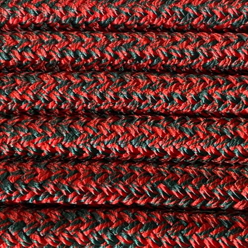 22 Foot Ground Training Rope - Strong Everyday Use All-Purpose Large Horse Lead Rope with Loop & Latigo Popper | 9/16" Diameter Smooth Yachting Braid, Holiday - color: Holiday