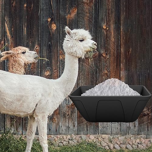 Hanging Chicken Feeder Trough for Goat Sheep Deer Poultry Duck Chicken Fence Feeder Livestock Feeding Container Goats Supplies Feeders Waterer Bucket - color: Black