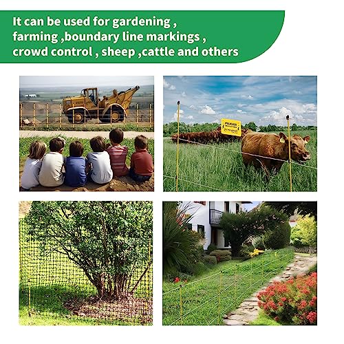 20-Pack 46" Fiberglass Step-in Electric Fence Posts | Adjustable Clips · Metal Spikes · For Patio, Gardens, Lawns & Temporary Fencing
