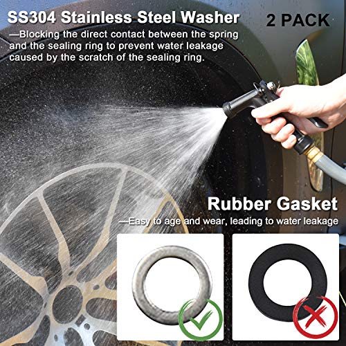 Hose Nozzle 2 Pack, Full Size Pistol Grip Water Nozzle Sprayer with Threaded Front, High Pressure Nozzle, Adjustable Spray Water Flow for Watering Plants, Showering Pet, Washing Car, Cleaning - color: Black, size: 2pcs