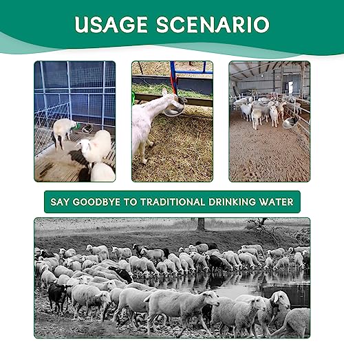 Automatic Goat Sheep Waterer Bowl with Copper Touch Valve,Stainless Steel | No Spill Livestock Water Trough for Goat,Sheep,Pig , Farm Water Drinking Equipment - color: SILVER